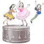 Rosie Flo's Music colouring book dancing on drum