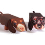 Pop Up Pet Dachshund Puppies on white bg