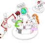 Space restaurant from Johnny Joe's Time Travel colouring book
