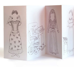  Rosie Flo's Frida Kahlo, Stephen Hawking, Cleopatra colouring concertina