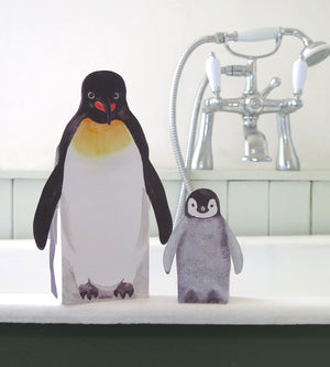 Pop Up Pet Penguin mother and baby in bathroom