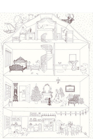 Rosie Flo's colouring Christmas House poster