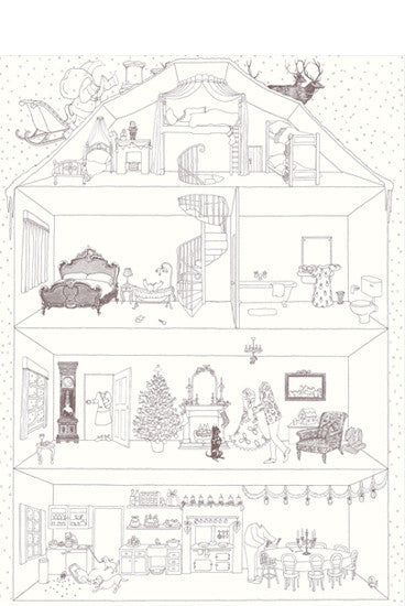 Rosie Flo's colouring Christmas House poster