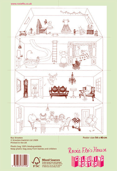 Rosie Flo's colouring house poster reverse