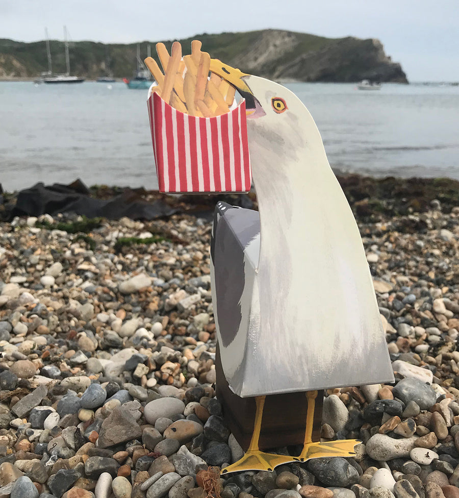 Pop Up Pet Seagull on beach