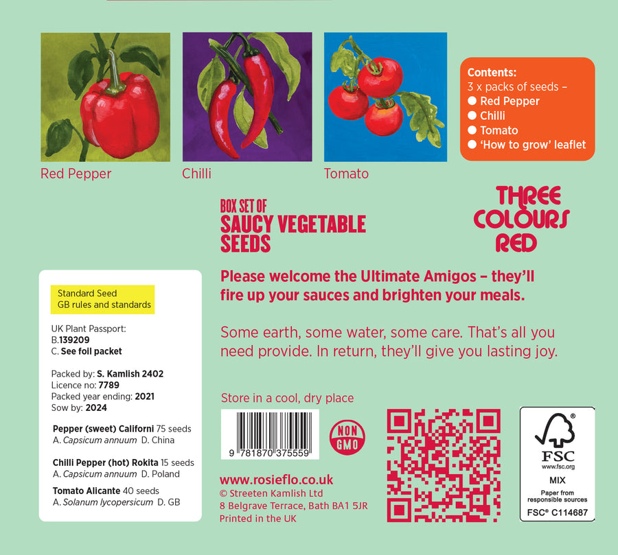 Three Colours Red - Saucy vegetable Seeds packaging