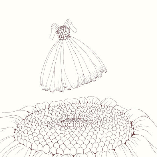 Rosie Flo's Garden colouring book sunflower dress